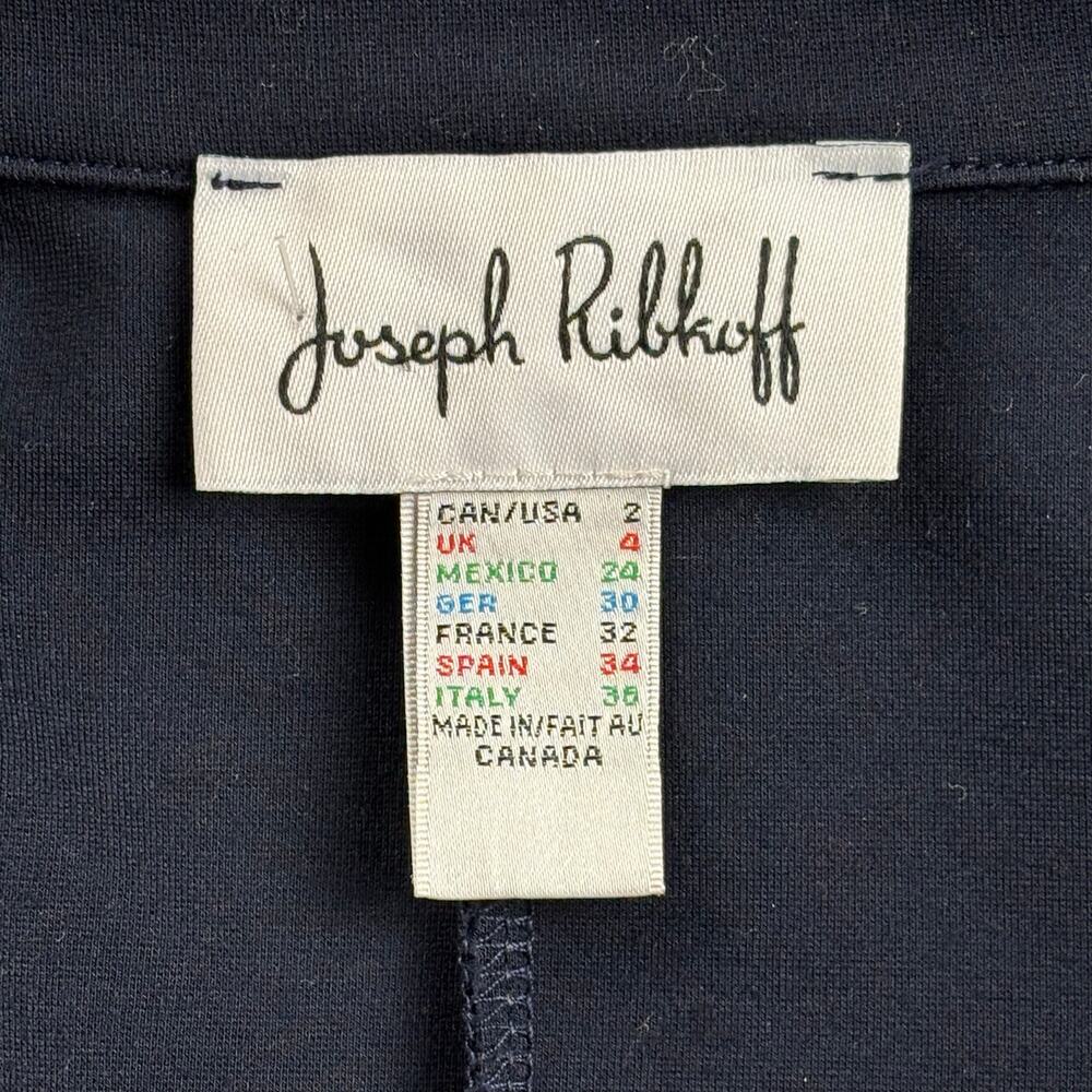 Joseph Ribkoff Jacket Women’s 2 Classic Cocoon Ponte Knit Evening Coat Navy Blue - Picture 6 of 14